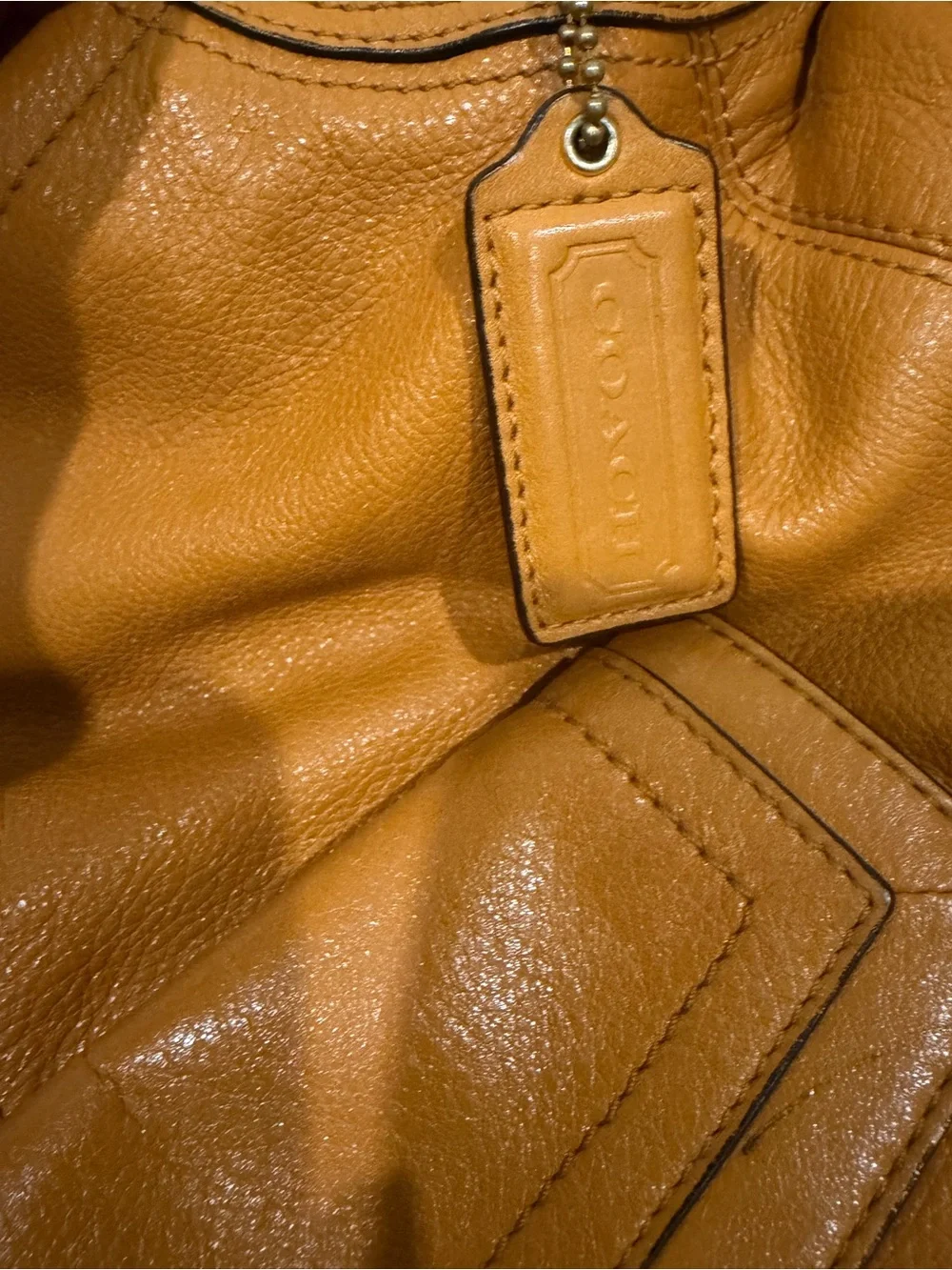 Coach Penelope Buckle Leather Hobo Shoulder Bag in Mustard